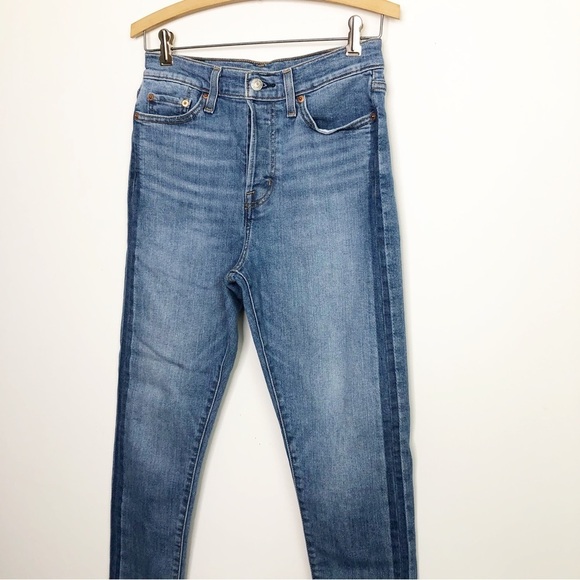 Levi’s wedgie skinny raw hem high rise, button fly jeans - Picture 3 of 9
